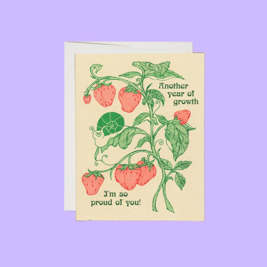 "Another year of growth" card by Hannah-Michelley Bayley | Redcap Cards | The Lake