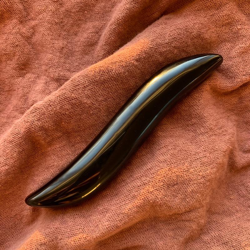 S-shaped obsidian pleasure wand - The Lake