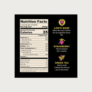 Immorel Feed UR Focus  | Sparkling Lion's Mane Mushroom Tea Nutrition Facts | The Lake